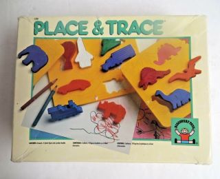 Vintage Discovery Toys Place And Trace Puzzle For 24,  Months Animals Vehicles