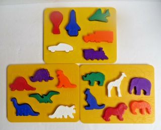 Vintage Discovery Toys Place and Trace Puzzle for 24,  Months Animals Vehicles 2