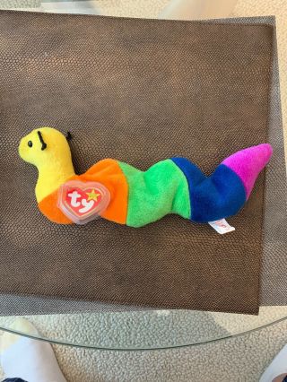 Ty Beanie Baby " Inch " The Worm 1995 Errors Pvc Pellets