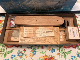 Vintage Sterling U.  S.  S.  Constitution Wood and Metal Model Boat Kit 24 1/2 inch 7