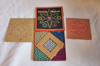 Vintage Gloria Mosaic Toy With Instructions Made In Germany