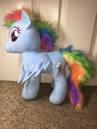 Hasbro My Little Pony Rainbow Dash Blue Winged 20in Plush Fuzzy Mane Tail 2014