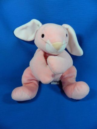Ty Carrots Bunny Rabbit 14 " Pink Pillow Pals Peach Ribbon Beanie Buddy Toy 1996