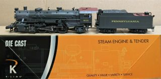 K - Line K3680 - 9630w Prr/pennsylvania 2 - 8 - 2 Mikado Steam Engine Dummy O - Gauge