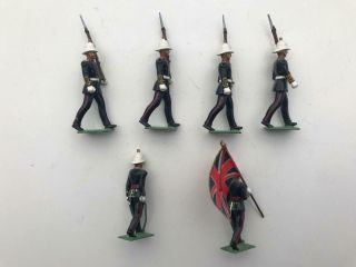 6 Vintage Britains Military figures maybe Marines Metal/Lead dated 1990s 2