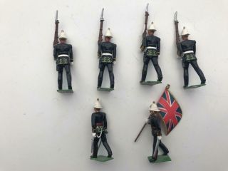 6 Vintage Britains Military figures maybe Marines Metal/Lead dated 1990s 3