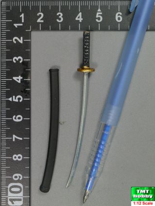 1:12 Scale Coomodel Pe009 Palm Black Ashigaru - Katana (long Sword)
