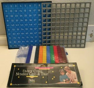 Didax Unifix Cubes Number Grid & Tray Math Manipulatives