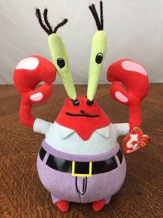 Ty Beanie Babies Spongebob Squarepants Mr.  Krabs Plush Stuffed Toy 2006