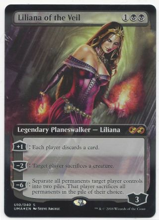 1 X Foil Mtg Liliana Of The Veil Magic The Gathering Ultimate Masters Box Topper