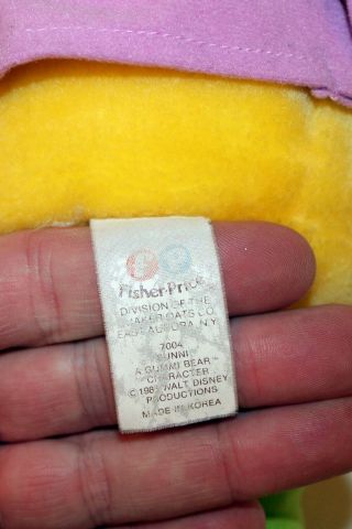 Gummi Bears Sunni Large Plush Doll Fisher Price Disney 1985 4