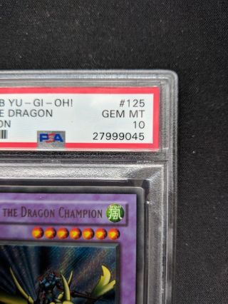 Yu - Gi - Oh PSA 10 Gaia the Dragon Champion LOB - 125 Gold Letter Misprint GEM 4