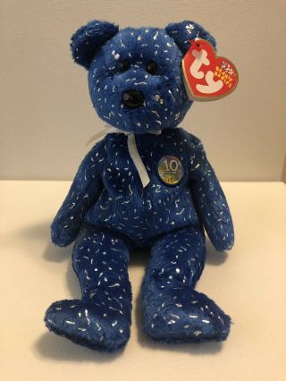 Ty Beanie Baby Bears - 10 Ten Year Anniversary Bears - Decade Mwmt (set Of 6)