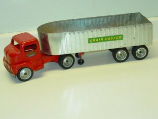 Vintage Tonka Grain Hauler,  Semi Truck,  Pressed Steel,  Cab Over 1952 - 53