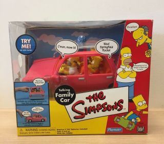 " The Simpsons " Family Car Interactive Playmates Set W/figures E2
