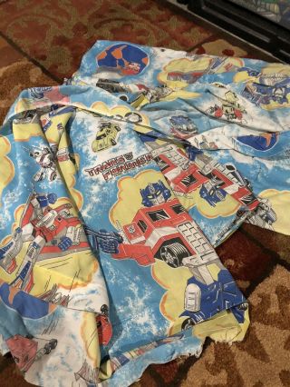 Vintage 1984 Optimus Prime Transformers Twin Bed Sheet Set Flat Fitted