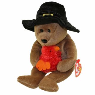 Ty Beanie Baby - Plymouth The Bear (9.  5 Inch) - Mwmts Stuffed Animal Toy