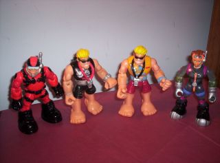 Set Of 4 - 2002 Vintage Rescue Heroes (includes A Girl)