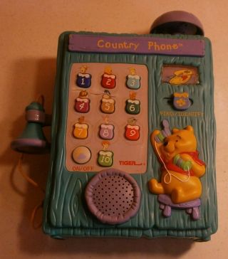 Winnie The Pooh - Country Phone - 1997 - Disney - Tiger Electronics - Educational - Vintage