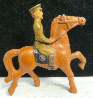 Vintage Grey Iron Lead Toy Soldier U.  S Cavalry Officer G - 038
