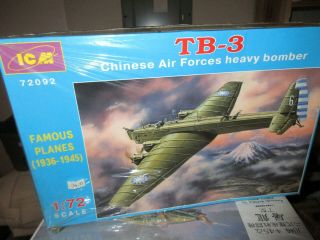 Icm 1/72nd Scale Tb - 3 Chinese Air Force Heavy Bomber Kit 72092