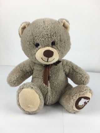 Goffa Light Brown Bear 11 " Plush With Brown Ribbon Teddy Bear Stuffed Animal