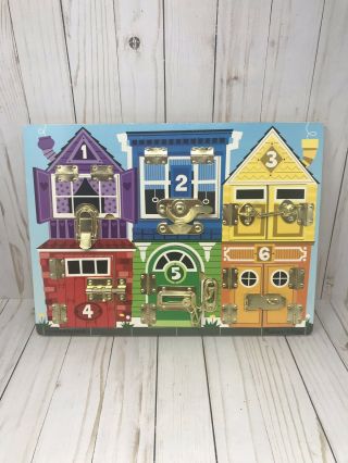 Kids Melissa & Doug Latch Wooden Activity Board Puzzle Colorful Animals 161