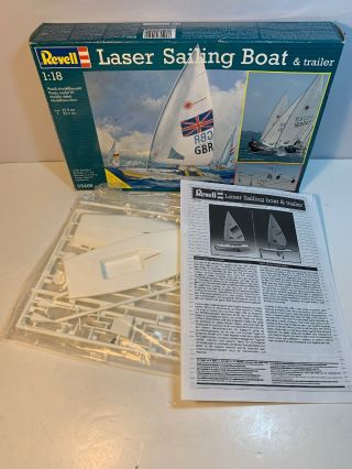 Revell Laser Sailing Boat And Trailer Olympic Racer Unbuilt Kit 05459 1:18