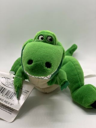 Disney Plush 9 " Rex The Green Dinosaur Mini Bean Bag Toy Story Stuffed Animal