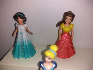 7 Dolls Disney Princesses Cinderella Rapunzel Jasmine Belle Ariel Magiclip Dolls 2