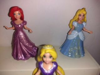 7 Dolls Disney Princesses Cinderella Rapunzel Jasmine Belle Ariel Magiclip Dolls 4