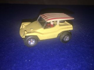 Vintage Aurora Thunderjet Slot Car Yellow Dune Buggy Conditio