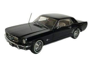 1:18 Classic Carlectables 1966 R/h Drive Pony Mustang Raven Black Pony Int Sg