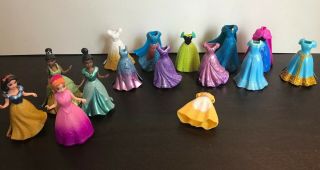 Disney Princess Magic Clip Polly Pocket 4 Dolls 15 Dresses