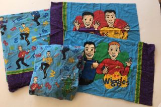 4pc The Wiggles Full Size Bed Sheet Pillow Case Set - Greg Jeff Anthony Murray