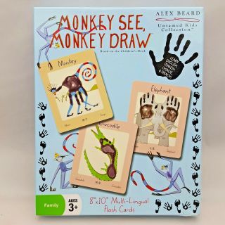 Alex Beard Monkey See Monkey Draw Flashcards Multilingual Nursery Art School