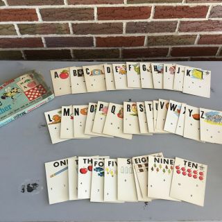 Vintage Romper Room Magic Teacher Flash Cards Pictures Letters Classroom Decor