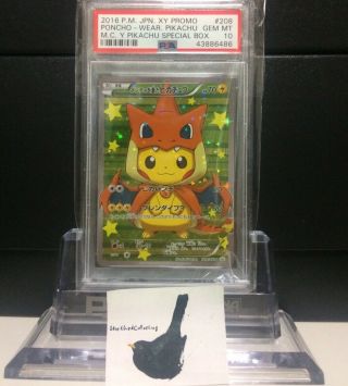 Pokemon Psa 10 Gem Pikachu Pretend Poncho Mega Charizard Y Japanese Promo