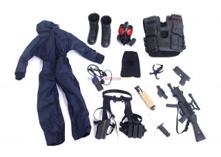 1/6 Swat Police Officer Uniform Guns & Accessories For 12 " Action Figure Set 6