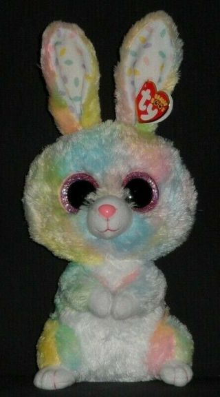 Ty Beanie Boos - Bubby The 9 " Easter Bunny - Tag - Light Eye Flaw - See Pic