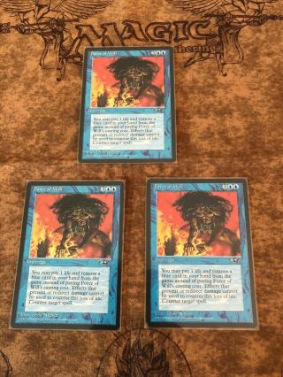 Magic The Gathering Mtg Force Of Will Lp/nm Alliances X3