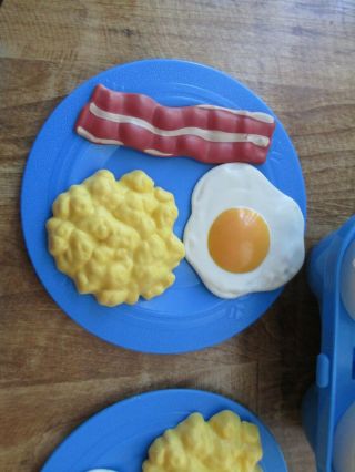 Vintage Fisher Price Fun With Food Breakfast Set Eggs and Bacon for two 2