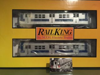 Mth Railking Ny Nyc Mta Ta Subway 2 Car R - 26 Silver Blue Train 30 - 20255 - 3
