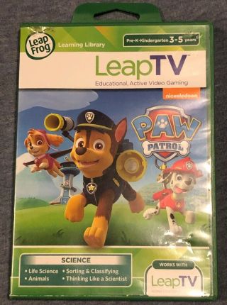 Leapfrog Leap Tv Leaptv Nickelodeon Paw Patrol Game Cartridge 3 - 5 Yrs