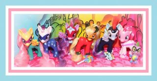❤️my Little Pony Mlp 3 " Brushable Power Ponies Superhero Spike Mane 6 Lot❤️