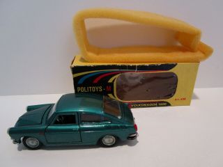 Vintage - 1/43 Politoys - Volkswagen 1600 - 538 - Green - Box - Made In Italy