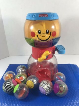 Fisher Price Gumball Machine & 9 Roll Around Balls Baby Toddler Preschool Toy