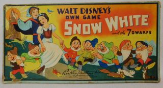 1938 Vintage Parker Brothers Walt Disney Snow White & Seven Dwarves Board Game