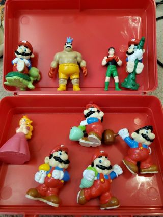 Vintage 1989 Applause Nintendo 3” Figures Mario Punch Out.  The Set 9 Characters