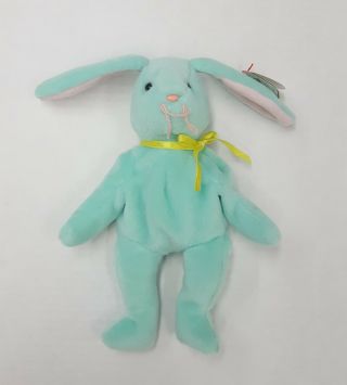 1996 Ty Beanie Baby Hippity Green Bunny Rabbit With Tag 5